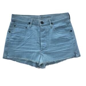 New Citizens of Humanity Light Wash Button Fly Frayed Jean Denim Shorts Size 27